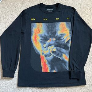 Post Malone t-shirt Medium long sleeve 2019 concert tour big face graphic